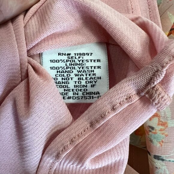 Collective Concepts Women's Mini Wrap Dress Pink/Multi Floral Size Small - Picture 9 of 9